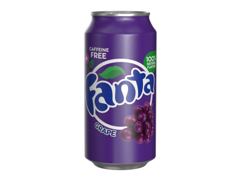 Fanta Grape Drink Can 375ml 12 3Dモデル