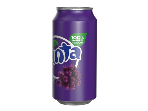 Fanta Grape Drink Can 375ml 12 3Dモデル