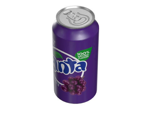 Fanta Grape Drink Can 375ml 12 3Dモデル