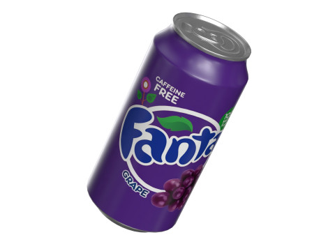 Fanta Grape Drink Can 375ml 12 3Dモデル