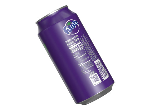 Fanta Grape Drink Can 375ml 12 3Dモデル