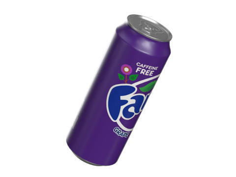 Fanta Grape Drink Can 500ml 14 3Dモデル