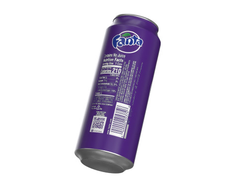 Fanta Grape Drink Can 500ml 14 3Dモデル