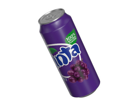 Fanta Grape Drink Can 500ml 14 3Dモデル