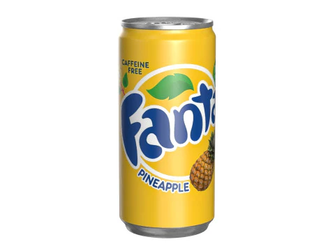 Fanta Pineapple Drink Can Slim 190ml 01 3D Model