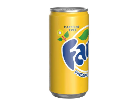 Fanta Pineapple Drink Can Slim 190ml 01 3D Model