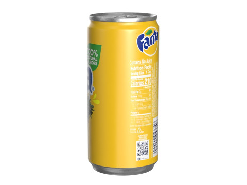 Fanta Pineapple Drink Can Slim 190ml 01 3D Модель