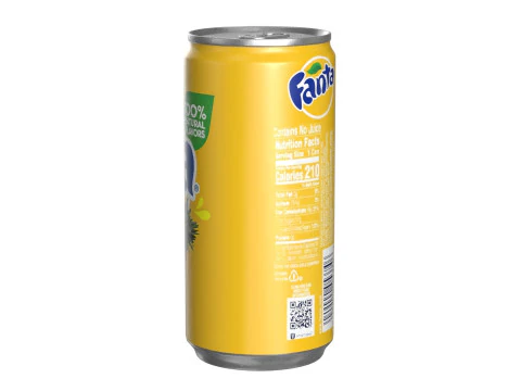 Fanta Pineapple Drink Can Slim 190ml 01 3D Model