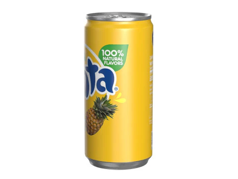 Fanta Pineapple Drink Can Slim 190ml 01 3D Model