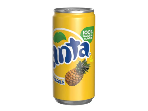 Fanta Pineapple Drink Can Slim 190ml 01 3D Model