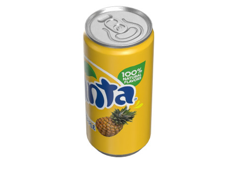 Fanta Pineapple Drink Can Slim 190ml 01 3D Модель