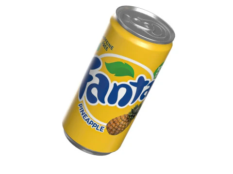 Fanta Pineapple Drink Can Slim 190ml 01 3D Model