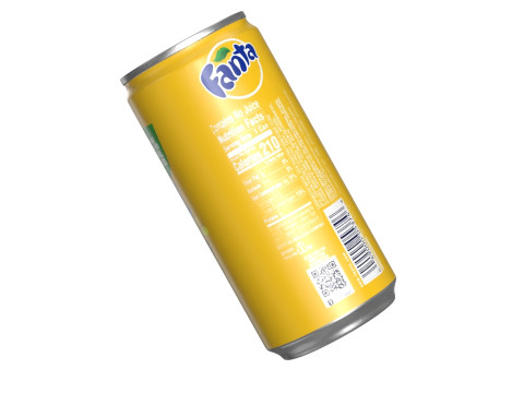 Fanta Pineapple Drink Can Slim 190ml 01 3D Модель