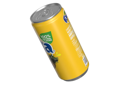 Fanta Pineapple Drink Can Slim 190ml 01 3D Модель