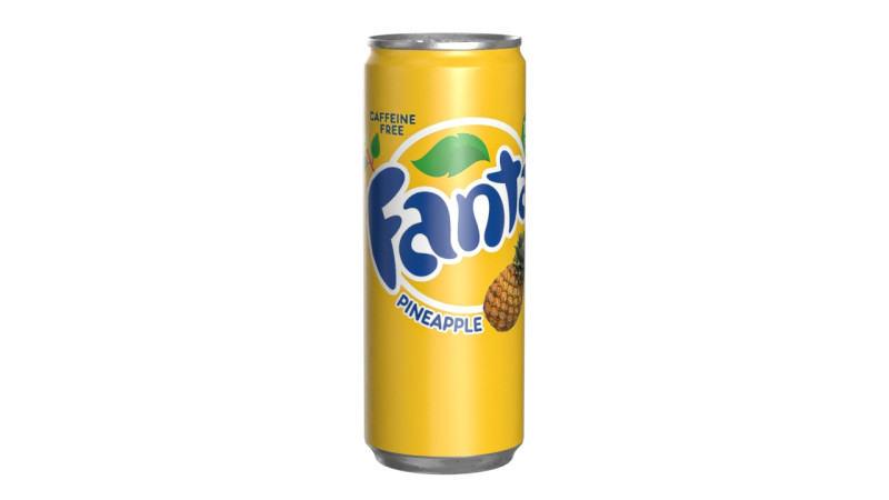 Fanta Pineapple Drink Can Slim 250ml 02 3D-Modell .c4d .max .obj .3ds .fbx .stl .blend 