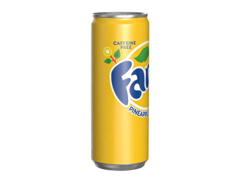 Fanta Pineapple Drink Can Slim 250ml 02 3D-Modell