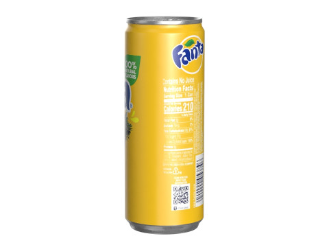 Fanta Pineapple Drink Can Slim 250ml 02 3D-Modell