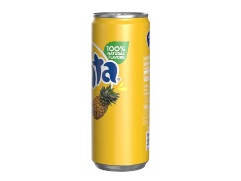 Fanta Pineapple Drink Can Slim 250ml 02 3D-Modell
