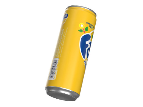 Fanta Pineapple Drink Can Slim 250ml 02 3D-Modell