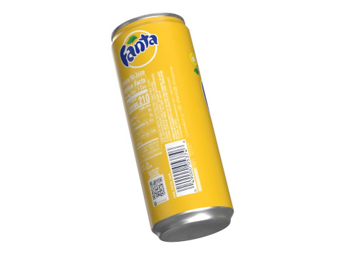 Fanta Pineapple Drink Can Slim 250ml 02 3D-Modell