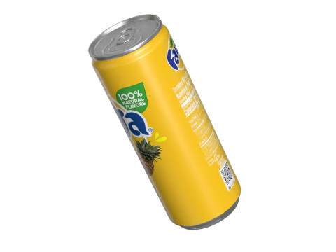 Fanta Pineapple Drink Can Slim 250ml 02 3D-Modell