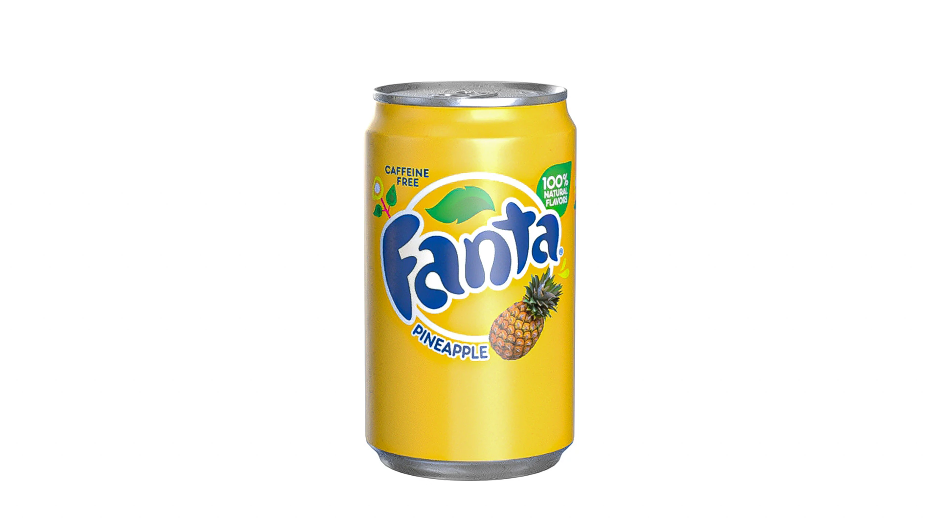 Fanta Pineapple Drink Can Sleek 200ml 03 3D Model .c4d .max .obj .3ds .fbx .stl .blend 