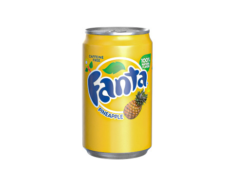 Fanta Pineapple Drink Can Sleek 200ml 03 3D Модель