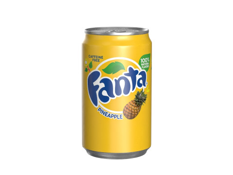 Fanta Pineapple Drink Can Sleek 200ml 03 3D Модель