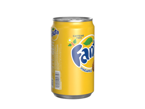 Fanta Pineapple Drink Can Sleek 200ml 03 3D Модель
