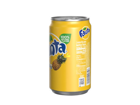 Fanta Pineapple Drink Can Sleek 200ml 03 3D Модель