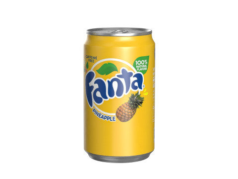 Fanta Pineapple Drink Can Sleek 200ml 03 3D Модель