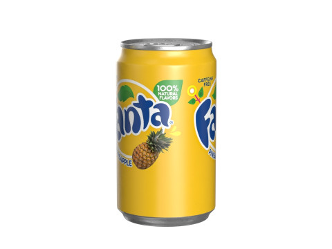 Fanta Pineapple Drink Can Sleek 200ml 03 3D Модель