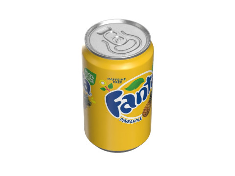 Fanta Pineapple Drink Can Sleek 200ml 03 3D Модель