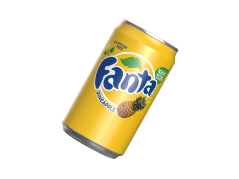 Fanta Pineapple Drink Can Sleek 200ml 03 3D Модель