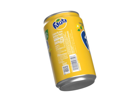 Fanta Pineapple Drink Can Sleek 200ml 03 3D Модель