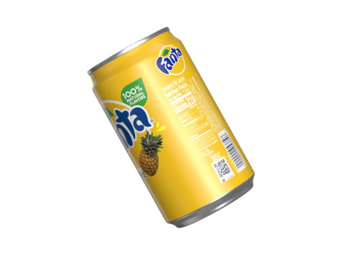 Fanta Pineapple Drink Can Sleek 200ml 03 3D Модель