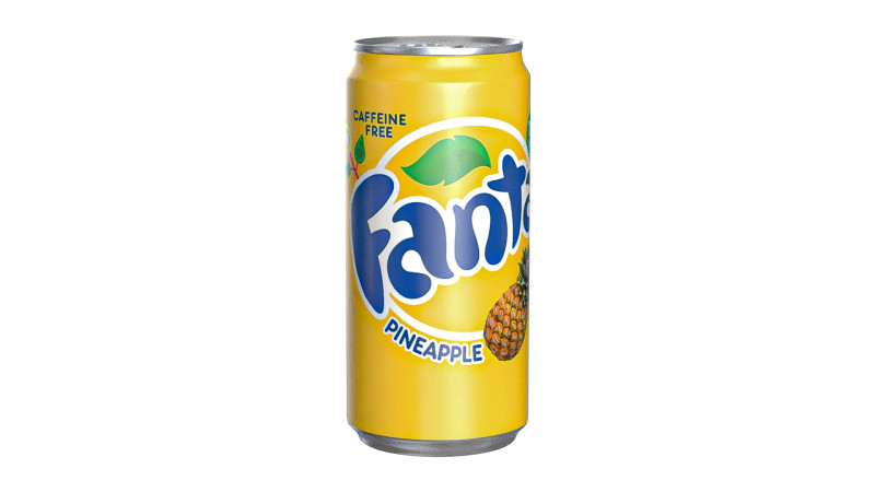 Fanta Pineapple Drink Can Sleek 250ml 04 3D Model .c4d .max .obj .3ds .fbx .stl .blend