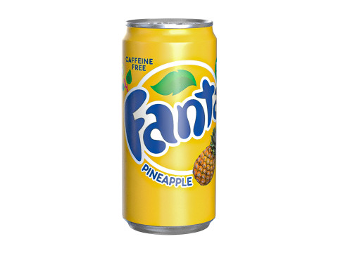 Fanta Pineapple Drink Can Sleek 250ml 04 3D Model