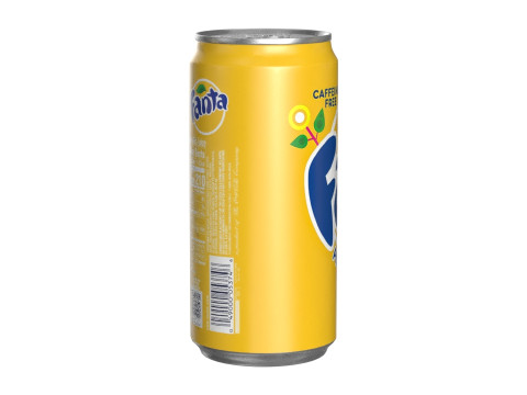 Fanta Pineapple Drink Can Sleek 250ml 04 3D Model
