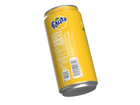 Fanta Pineapple Drink Can Sleek 250ml 04 3D Model