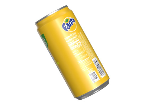 Fanta Pineapple Drink Can Sleek 250ml 04 3D Model
