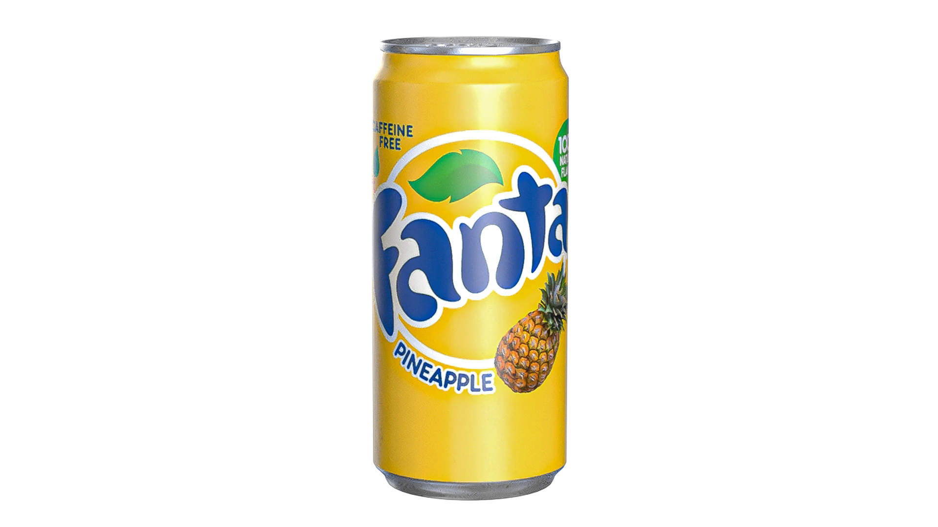 Fanta Pineapple Drink Can Sleek 270ml 05 3D Model .c4d .max .obj .3ds .fbx .stl .blend 
