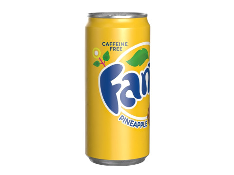 Fanta Pineapple Drink Can Sleek 270ml 05 Model 3D