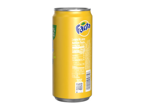 Fanta Pineapple Drink Can Sleek 270ml 05 Model 3D