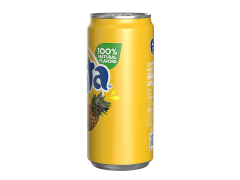 Fanta Pineapple Drink Can Sleek 270ml 05 3D Model