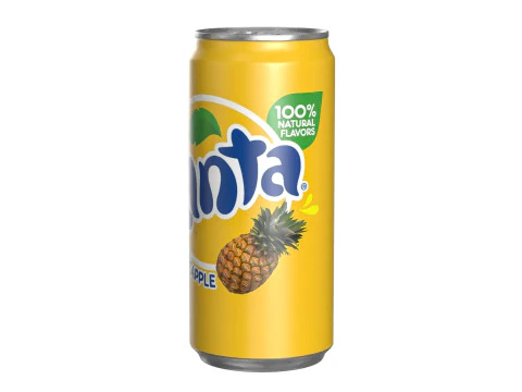 Fanta Pineapple Drink Can Sleek 270ml 05 3D Model