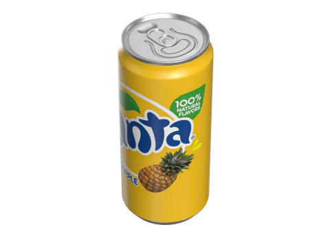 Fanta Pineapple Drink Can Sleek 270ml 05 Model 3D