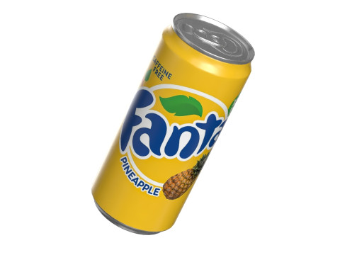 Fanta Pineapple Drink Can Sleek 270ml 05 Model 3D