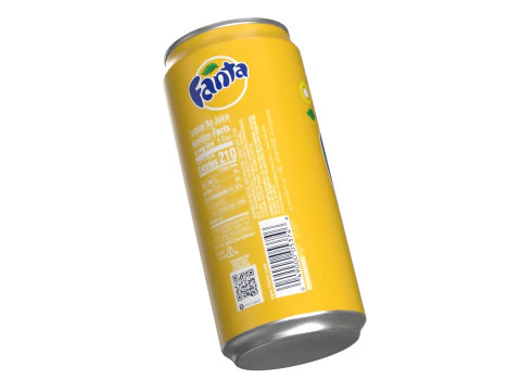 Fanta Pineapple Drink Can Sleek 270ml 05 3D Model