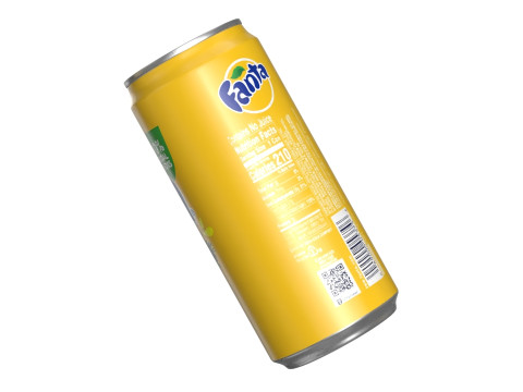 Fanta Pineapple Drink Can Sleek 270ml 05 Model 3D